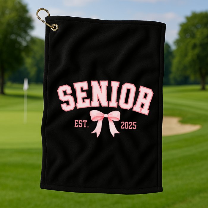 Senior 2025 Coquette Class Of 2025 P.Ink Bows Retro Gift Golf Towel