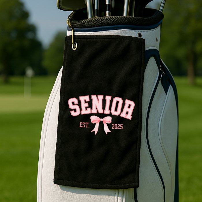 Senior 2025 Coquette Class Of 2025 P.Ink Bows Retro Gift Golf Towel
