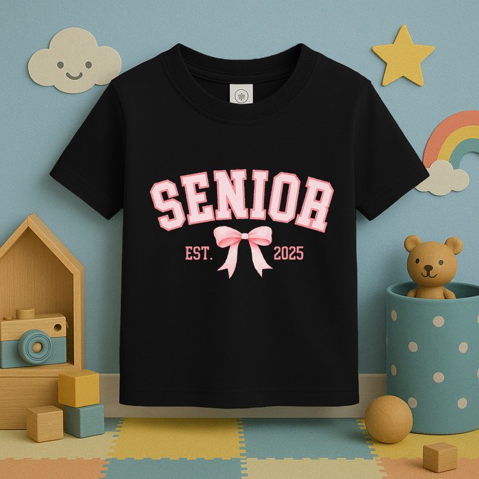 Senior 2025 Coquette Class Of 2025 P.Ink Bows Retro Gift Toddler T-Shirt