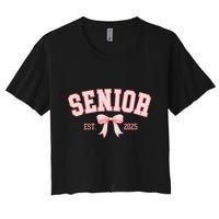 Senior 2025 Coquette Class Of 2025 P.Ink Bows Retro Gift Crop Top