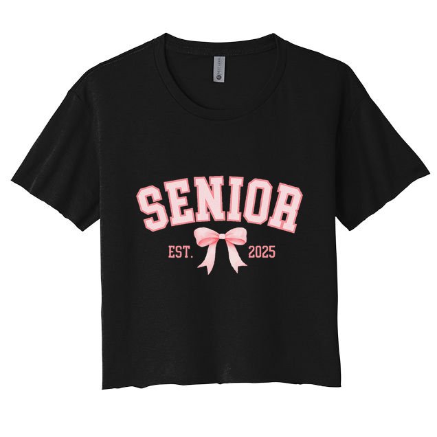 Senior 2025 Coquette Class Of 2025 P.Ink Bows Retro Gift Crop Top