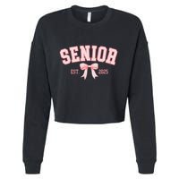 Senior 2025 Coquette Class Of 2025 P.Ink Bows Retro Gift Cropped Pullover Crew