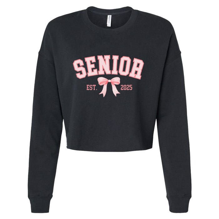 Senior 2025 Coquette Class Of 2025 P.Ink Bows Retro Gift Cropped Pullover Crew