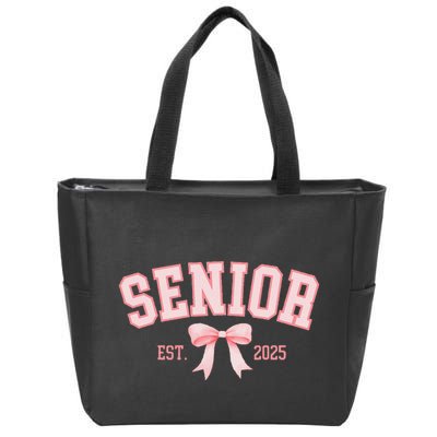 Senior 2025 Coquette Class Of 2025 P.Ink Bows Retro Gift Zip Tote Bag