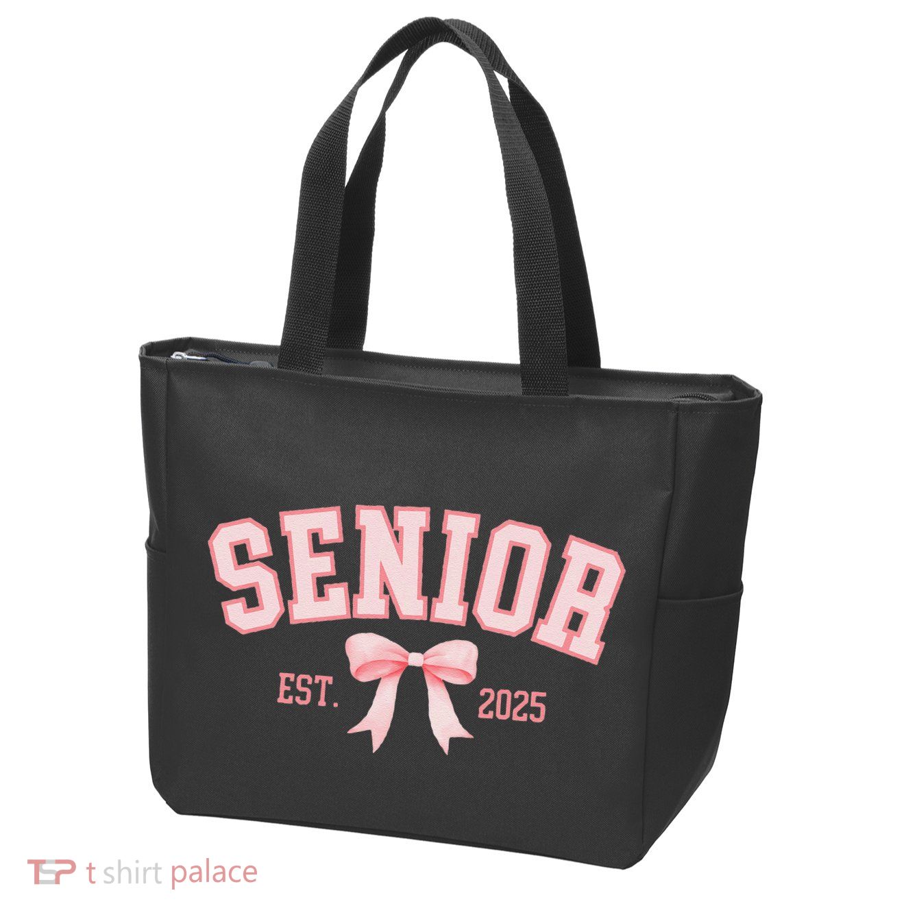 Senior 2025 Coquette Class Of 2025 P.Ink Bows Retro Gift Zip Tote Bag