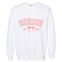 Senior 2025 Coquette Class Of 2025 P.Ink Bows Retro Gift Garment-Dyed Sweatshirt