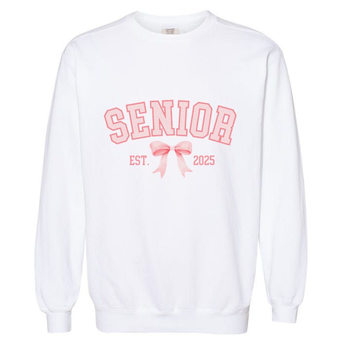 Senior 2025 Coquette Class Of 2025 P.Ink Bows Retro Gift Garment-Dyed Sweatshirt