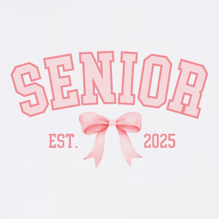 Senior 2025 Coquette Class Of 2025 P.Ink Bows Retro Gift Garment-Dyed Sweatshirt