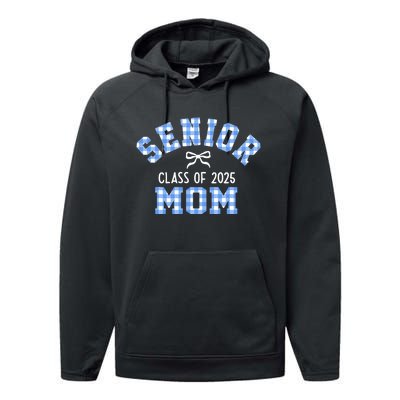 Senior 2025 Class Of 2025 Senior Mom Bow Back To School Performance Fleece Hoodie