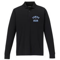 Senior 2025 Class Of 2025 Senior Mom Bow Back To School Performance Long Sleeve Polo