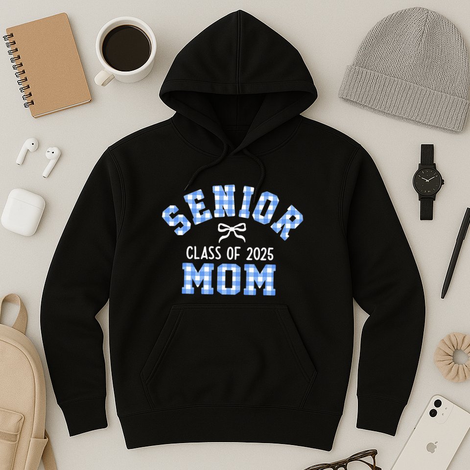 Senior 2025 Class Of 2025 Senior Mom Bow Back To School Hoodie
