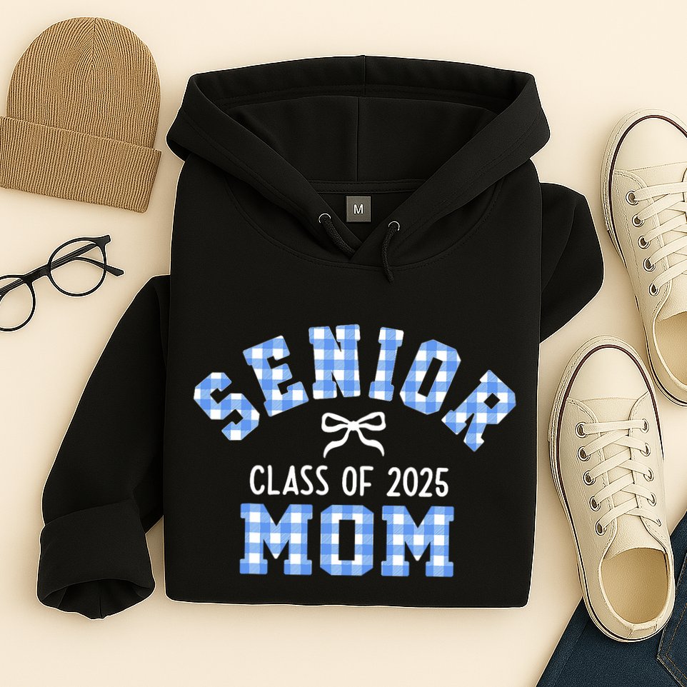 Senior 2025 Class Of 2025 Senior Mom Bow Back To School Hoodie