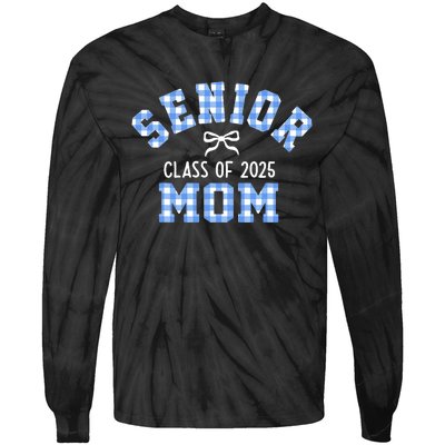 Senior 2025 Class Of 2025 Senior Mom Bow Back To School Tie-Dye Long Sleeve Shirt