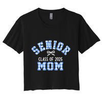 Senior 2025 Class Of 2025 Senior Mom Bow Back To School Women's Crop Top Tee
