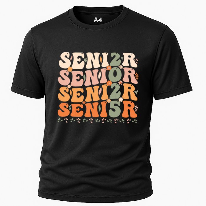 Senior 2025 Class Of 2025 Graduation 2025 Groovy Cooling Performance Crew T-Shirt