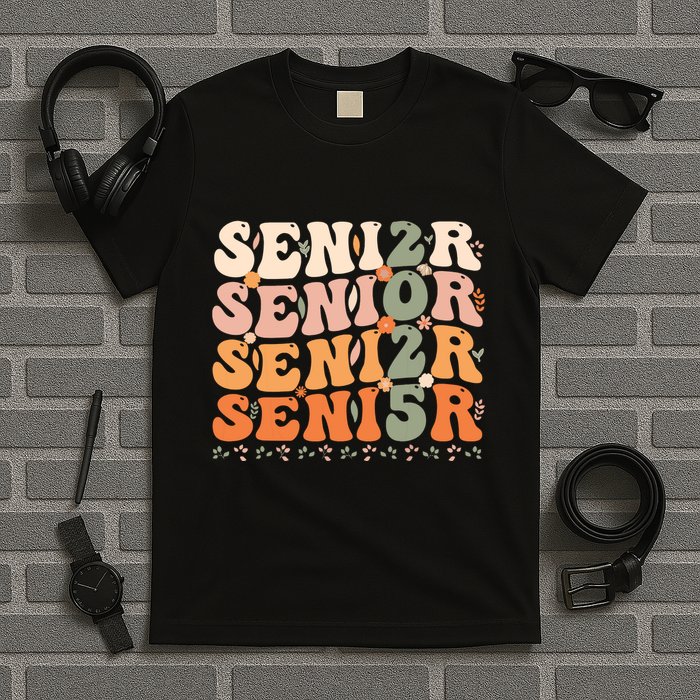 Senior 2025 Class Of 2025 Graduation 2025 Groovy T-Shirt
