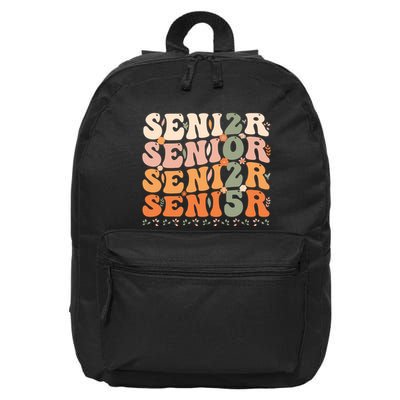 Senior 2025 Class Of 2025 Graduation 2025 Groovy 16 in Basic Backpack