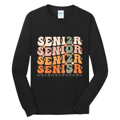 Senior 2025 Class Of 2025 Graduation 2025 Groovy Tall Long Sleeve T-Shirt