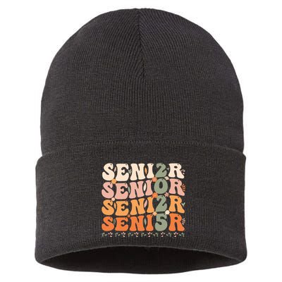 Senior 2025 Class Of 2025 Graduation 2025 Groovy Sustainable Knit Beanie
