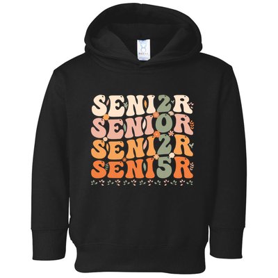 Senior 2025 Class Of 2025 Graduation 2025 Groovy Toddler Hoodie