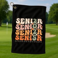 Senior 2025 Class Of 2025 Graduation 2025 Groovy Golf Towel