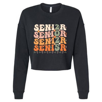 Senior 2025 Class Of 2025 Graduation 2025 Groovy Cropped Pullover Crew