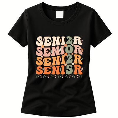 Senior 2025 Class Of 2025 Graduation 2025 Groovy Womens T-Shirt