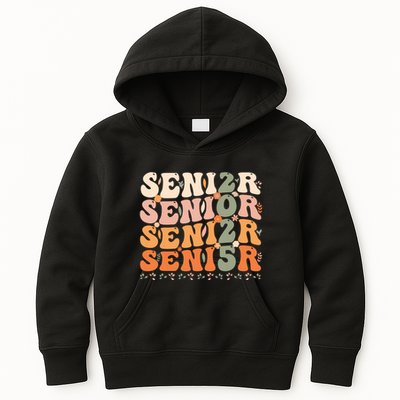 Senior 2025 Class Of 2025 Graduation 2025 Groovy Kids Hoodie