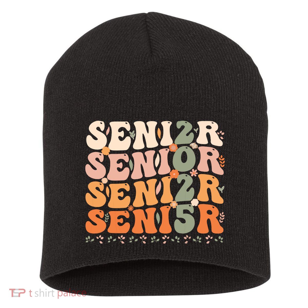 Senior 2025 Class Of 2025 Graduation 2025 Groovy Short Acrylic Beanie