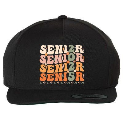 Senior 2025 Class Of 2025 Graduation 2025 Groovy Wool Snapback Cap