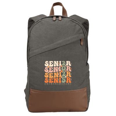 Senior 2025 Class Of 2025 Graduation 2025 Groovy Cotton Canvas Backpack