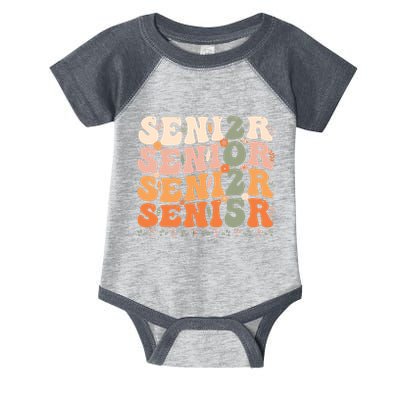 Senior 2025 Class Of 2025 Graduation 2025 Groovy Infant Baby Jersey Bodysuit