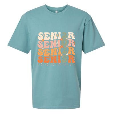 Senior 2025 Class Of 2025 Graduation 2025 Groovy Sueded Cloud Jersey T-Shirt