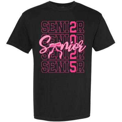 Senior 2025 Coquette Bow Class Of 2025 Back To School Garment-Dyed Heavyweight T-Shirt