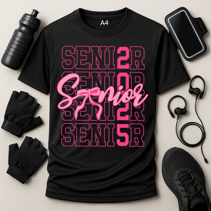 Senior 2025 Coquette Bow Class Of 2025 Back To School Cooling Performance Crew T-Shirt