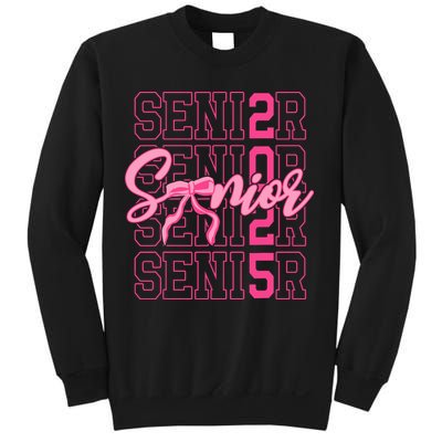 Senior 2025 Coquette Bow Class Of 2025 Back To School Sweatshirt