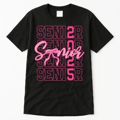 Senior 2025 Coquette Bow Class Of 2025 Back To School Tall T-Shirt