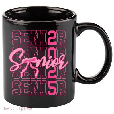 Senior 2025 Coquette Bow Class Of 2025 Back To School 11oz C Handle Ceramic Mug