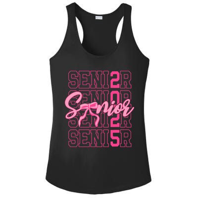 Senior 2025 Coquette Bow Class Of 2025 Back To School Ladies PosiCharge Competitor Racerback Tank