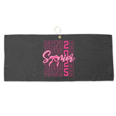 Senior 2025 Coquette Bow Class Of 2025 Back To School Large Microfiber Waffle Golf Towel