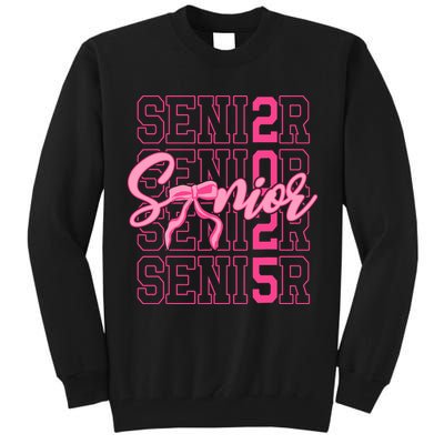 Senior 2025 Coquette Bow Class Of 2025 Back To School Tall Sweatshirt