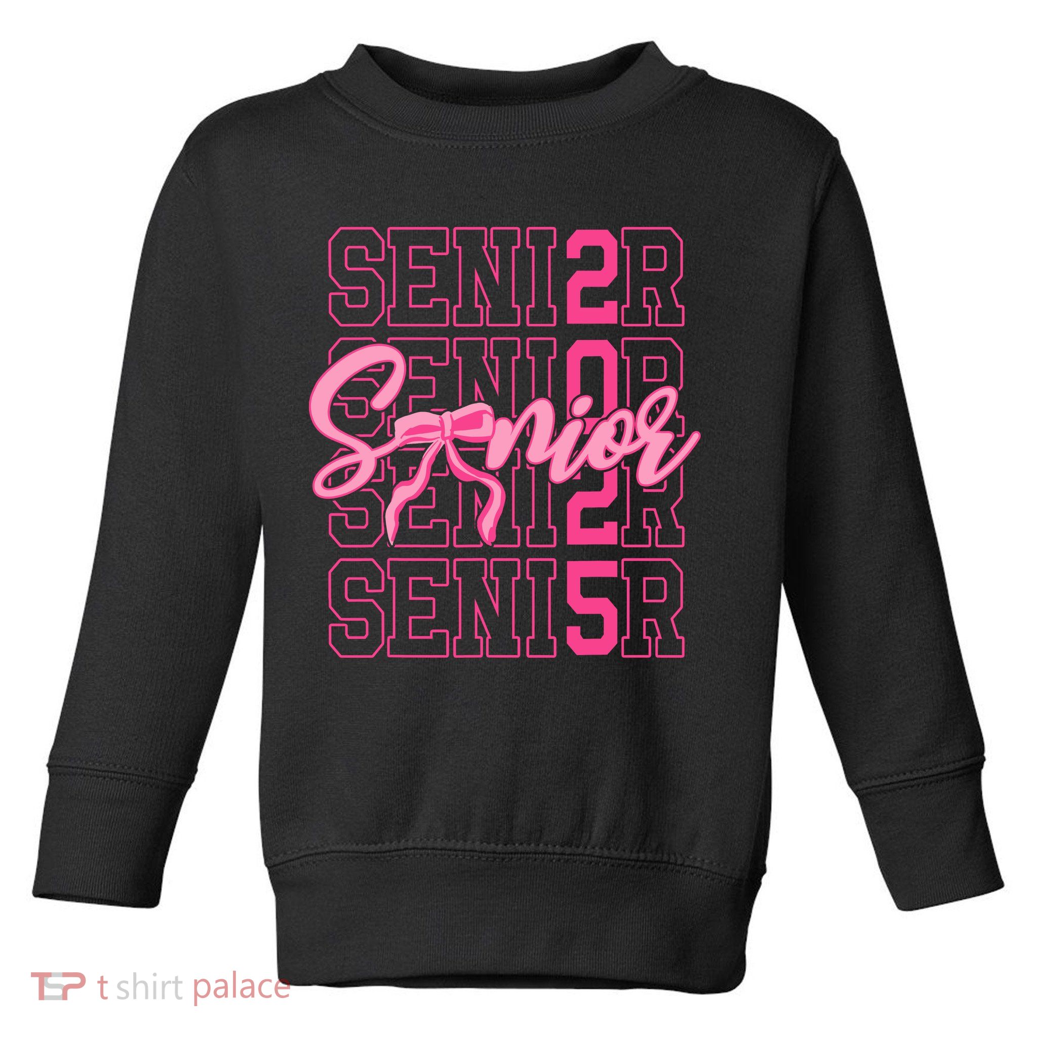 Senior 2025 Coquette Bow Class Of 2025 Back To School Toddler Sweatshirt