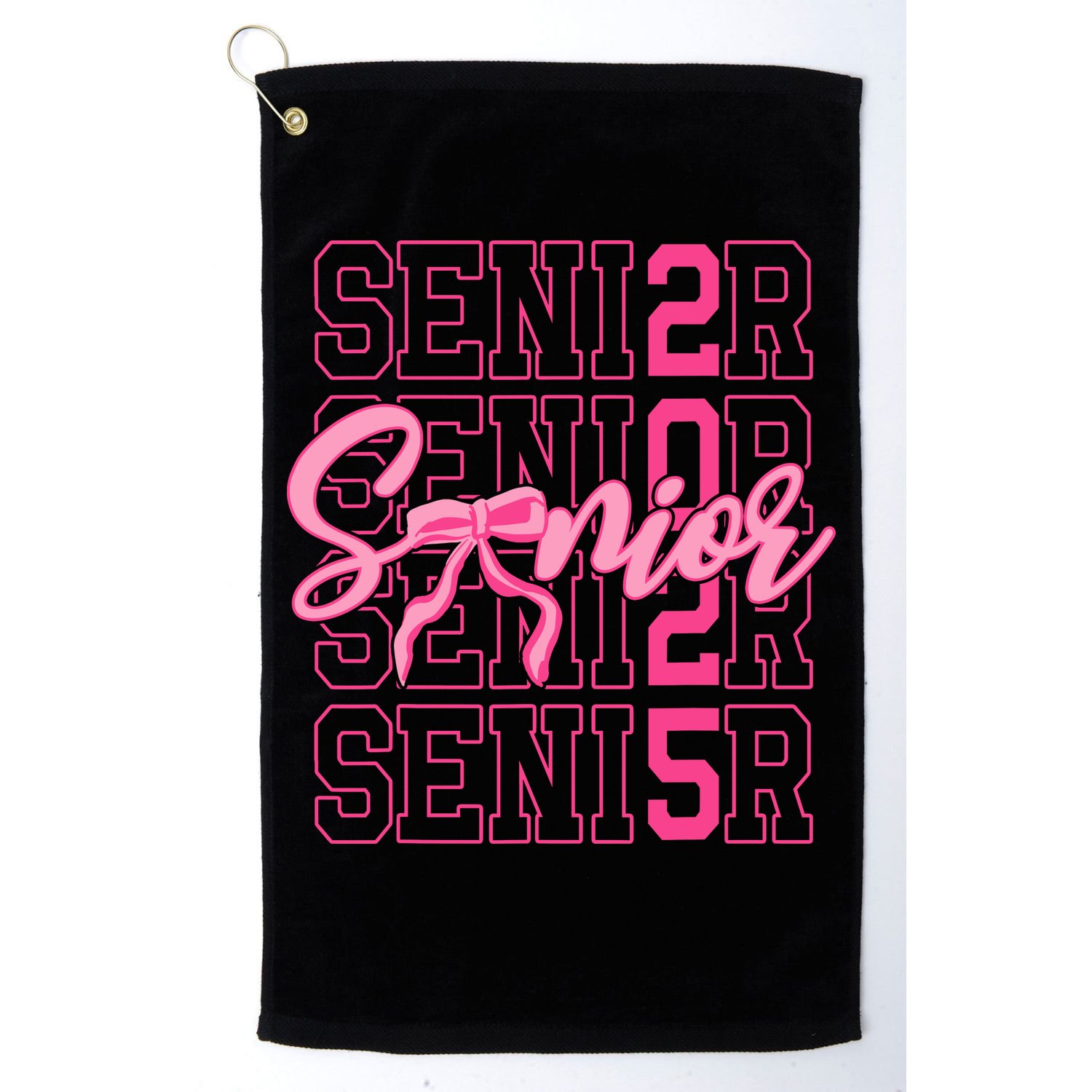 Senior 2025 Coquette Bow Class Of 2025 Back To School Golf Towel