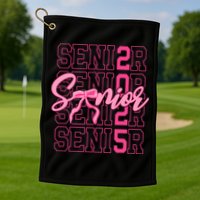 Senior 2025 Coquette Bow Class Of 2025 Back To School Golf Towel