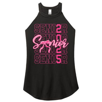 Senior 2025 Coquette Bow Class Of 2025 Back To School Women's Perfect Tri Rocker Tank