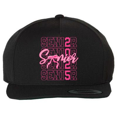 Senior 2025 Coquette Bow Class Of 2025 Back To School Wool Snapback Cap