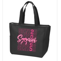 Senior 2025 Coquette Bow Class Of 2025 Back To School Zip Tote Bag
