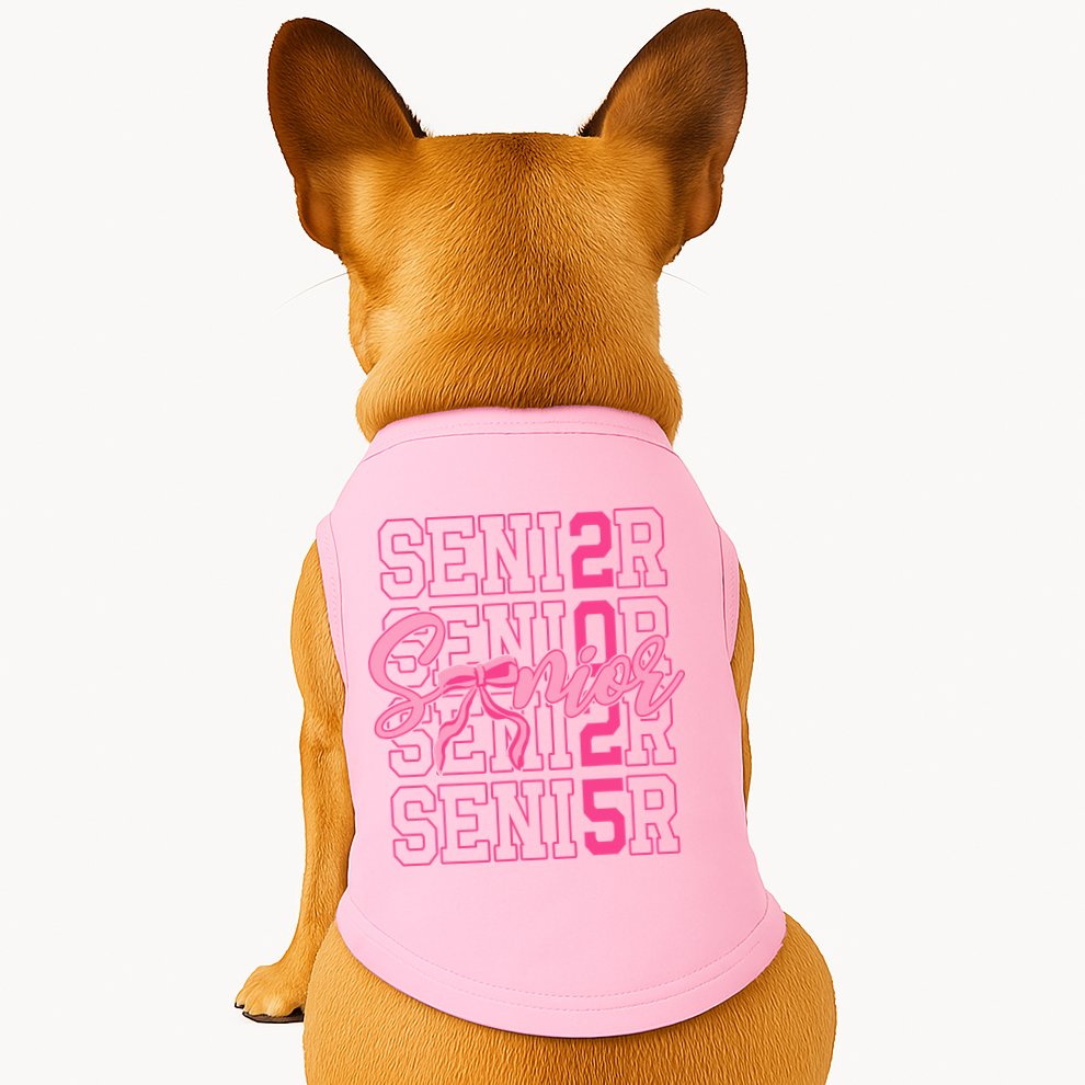 Senior 2025 Coquette Bow Class Of 2025 Back To School Doggie Tank