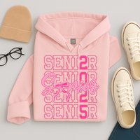 Senior 2025 Coquette Bow Class Of 2025 Back To School Hoodie