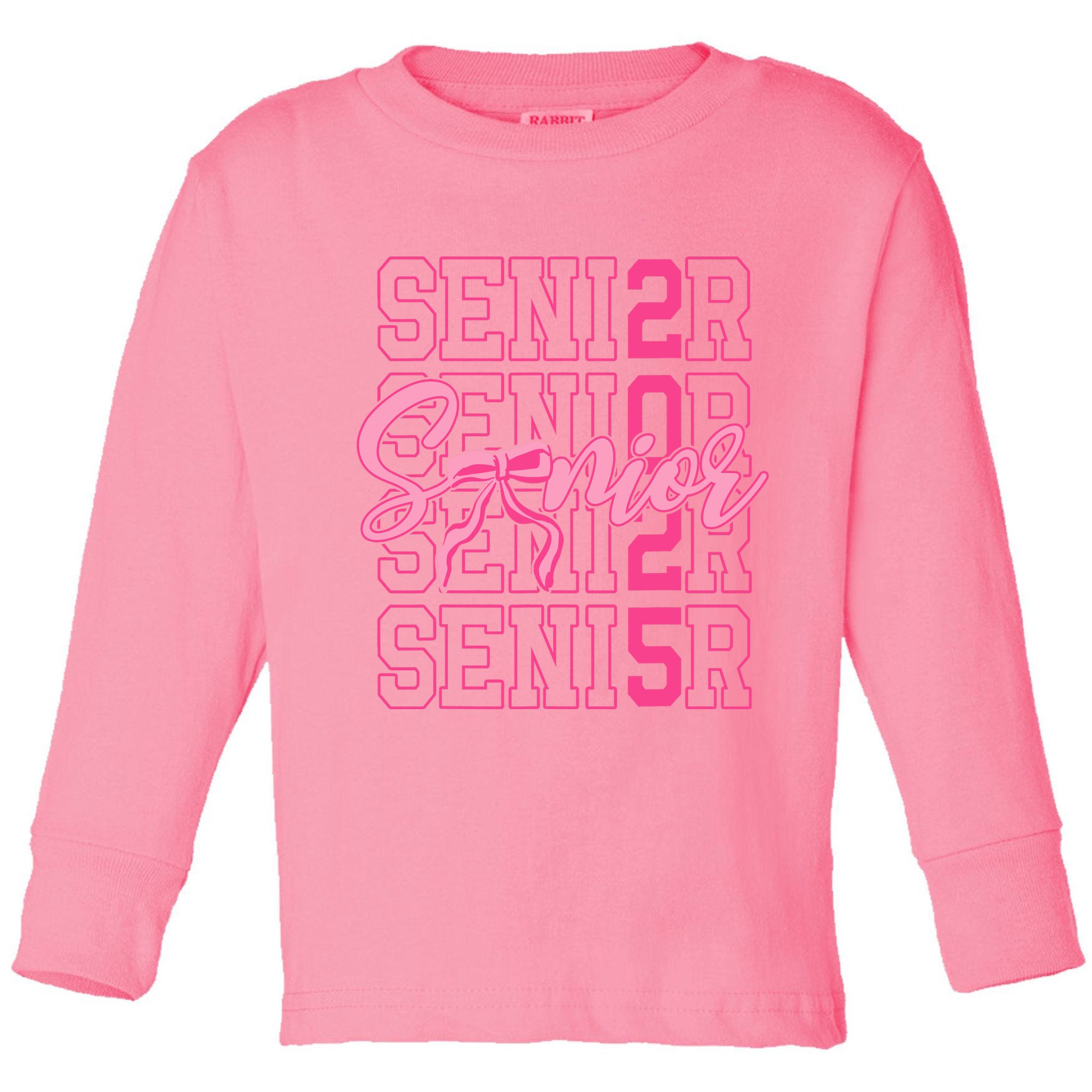 Senior 2025 Coquette Bow Class Of 2025 Back To School Toddler Long Sleeve Shirt